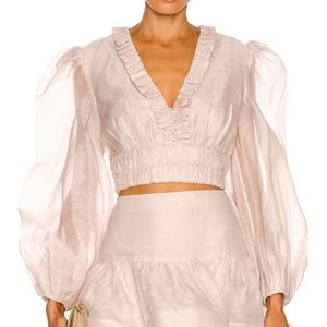 Zimmermann Rhythmic Ruffle Bodice Top